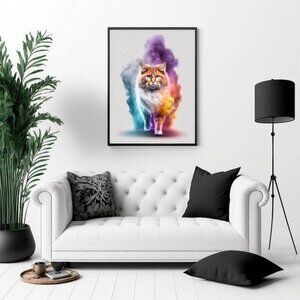 Misty Meow | Animal | Cat | Digital Art Print | Wall Art | AI Generated | AI Art
